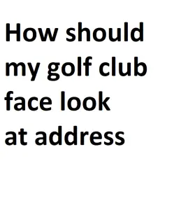 How should my golf club face look at address