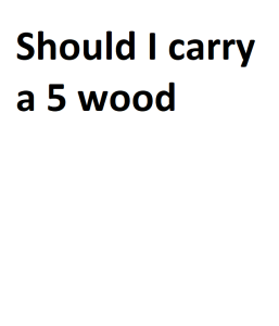 Should I carry a 5 wood