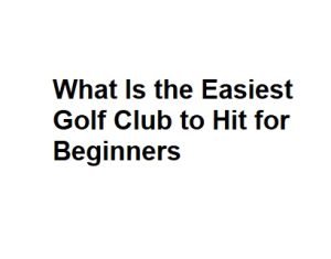 What Is the Easiest Golf Club to Hit for Beginners