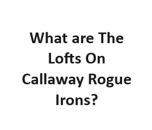 What are The Lofts On Callaway Rogue Irons?