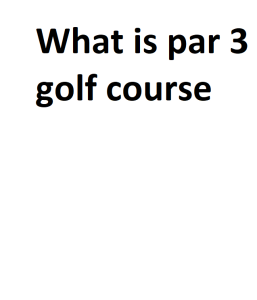 What is par 3 golf course