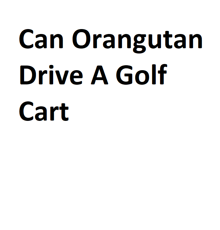 Can Orangutan Drive A Golf Cart - Complete Information