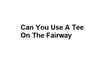 Can You Use A Tee On The Fairway