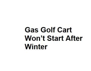 Gas Golf Cart Won’t Start After Winter