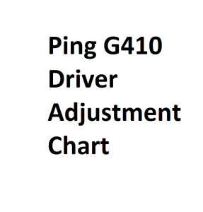 Ping G410 Driver Adjustment Chart