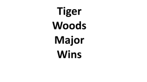 Tiger Woods Major Wins