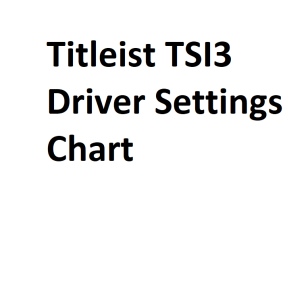 Titleist TSI3 Driver Settings Chart
