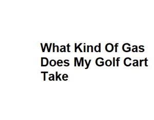 What Kind Of Gas Does My Golf Cart Take