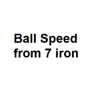 Ball Speed from 7 iron