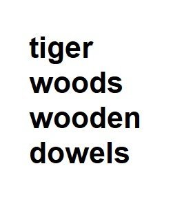 tiger woods wooden dowels